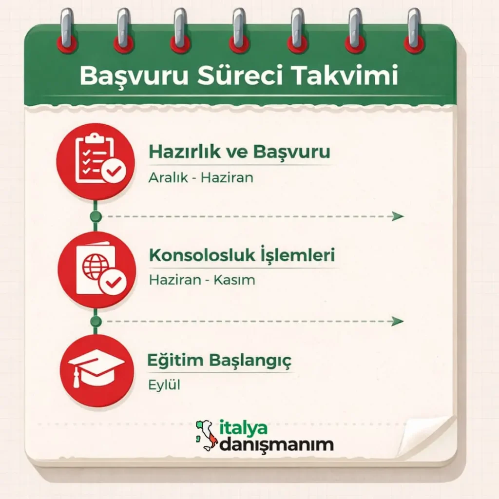italya başvuruları takvimi